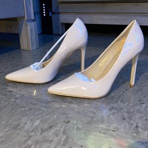 Wide Fit Pauline Blush Patent Court Shoes